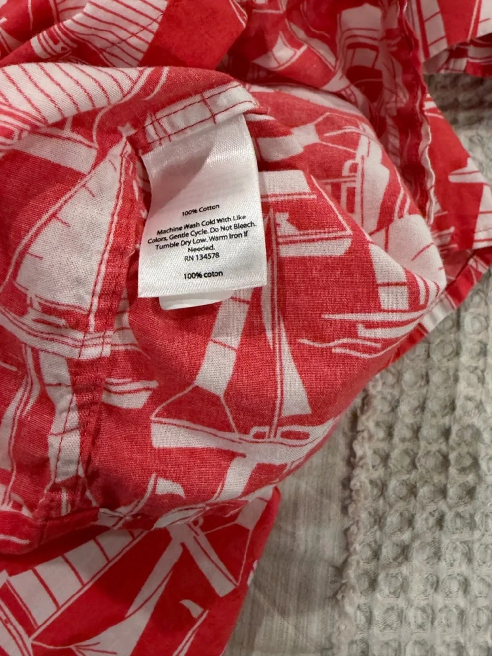 Vineyard Vines Tucker Shirt Mens Medium Slim Fit Salmon Sailboat Print Cotton - Picture 6 of 7
